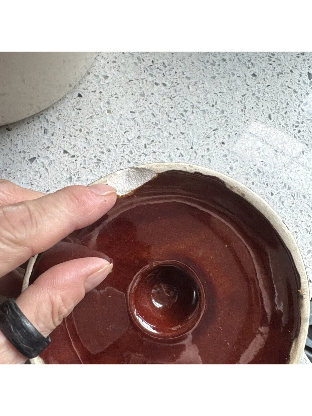 VTG McCoy #342 Brown / Cream Glazed Stoneware Bean Pot w/ Lid Ovenproof USA